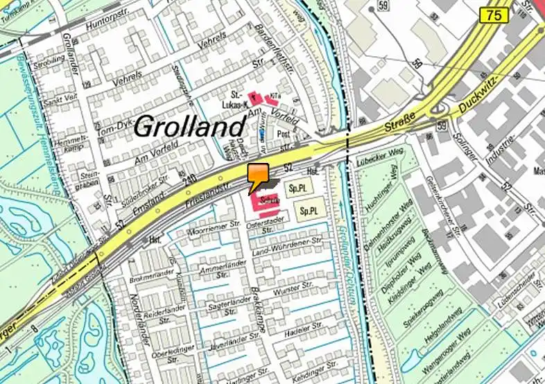 Lageplan der Grundschule Grolland
