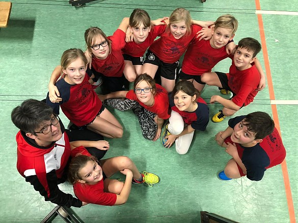 Die Handballkinder beim Coaching